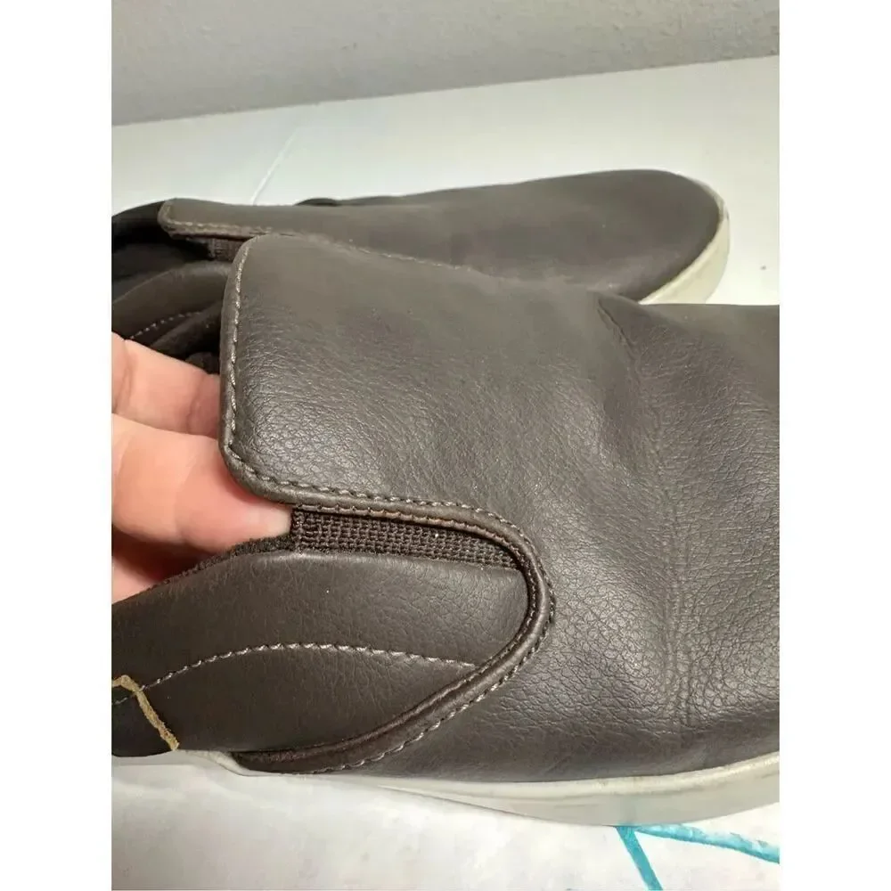 Oneself Men’s Genuine Leather Slip-On Flat Backless Brown Sz 39 EU/6,5 US